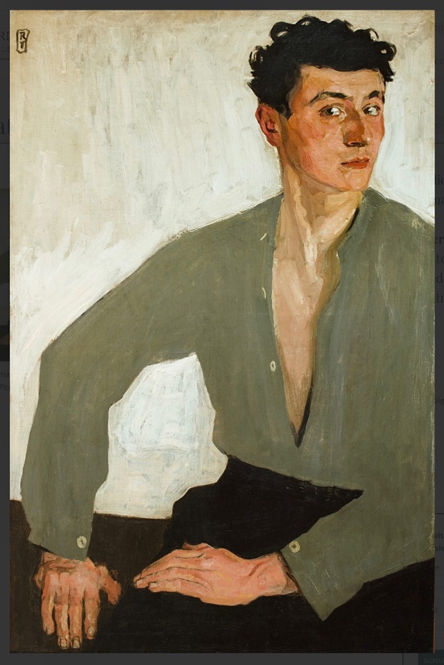 gay-curator:Posing (1918)Renato TomassiOil on canvas (92 x 61 cm.)Here begins a short series featuring examples of asymmetry.