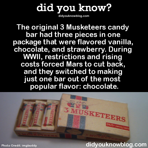 did-you-kno:  The original 3 Musketeers candy porn pictures