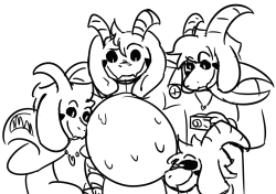 frickanon:  @mspaintguyfromdoorchins @hobomechanist @clownfishhumanhere’s your delivery of council finding a new worshipperthis idea was a mistake i cant handle so many goats in one pic