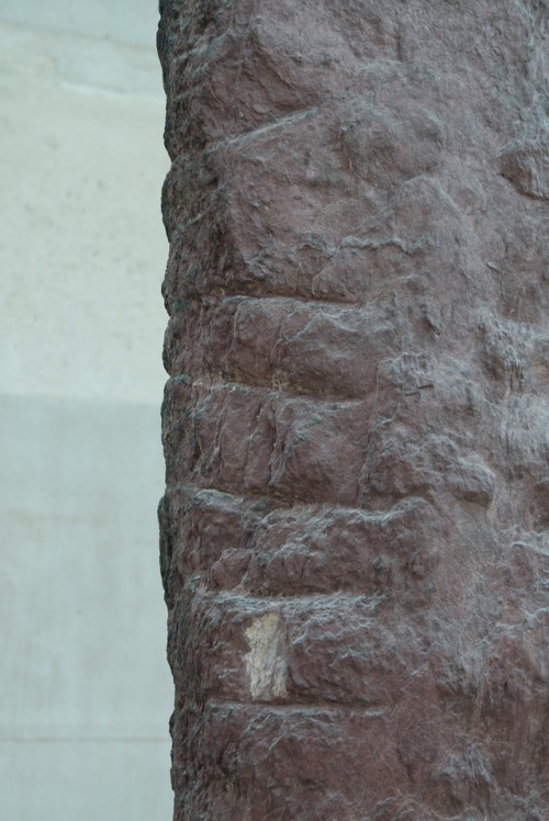 Memorial slab carved in Ogham script, The British Museum, 1.8.17. This is one of three Ogham stones 