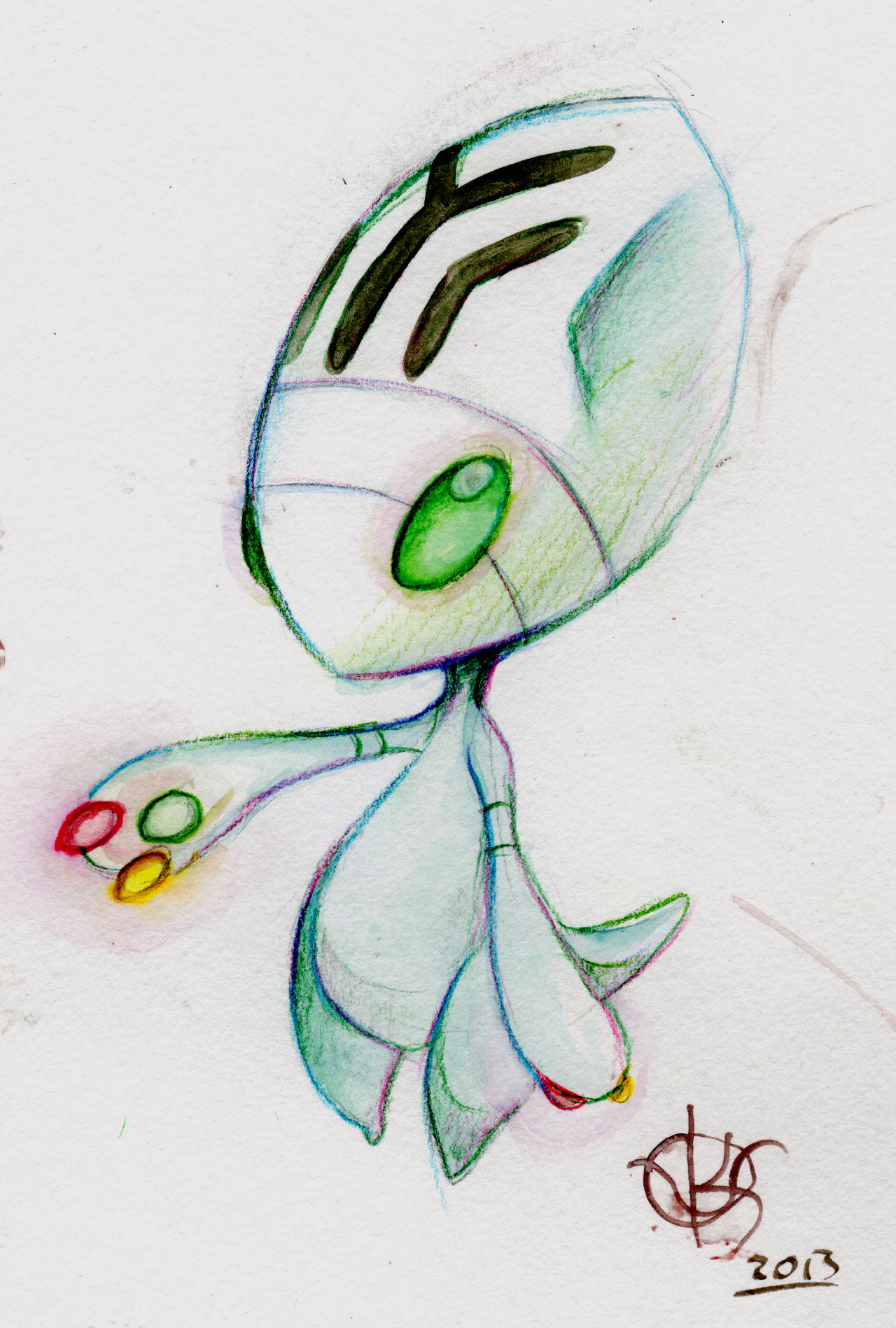 kayveedee:  Day 15 - Favorite Psychic Type I have let my watercolors fall so low