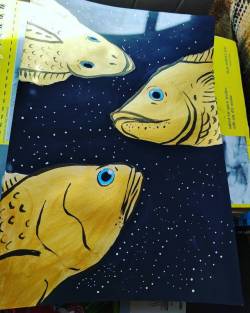 chellesilverstein: Golden fish #fish #art