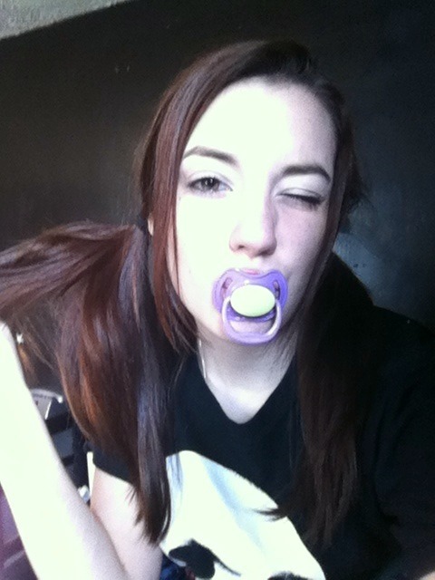 sugar-fairie:  You asked for it anon, paci selfie spam!!! I hope no one gets annoyed by this or hate and um I just….okie. As you can tell- my favorite is the pink, green, and white one. 