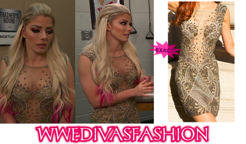 Alexa Bliss wore the Jovani 99015 Dress while hosting Wrestlemania 35 on April 7th, 2019 at MetLife 