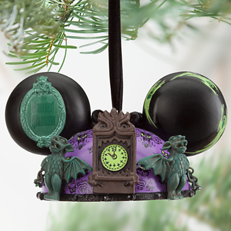 disneyshopping:  Haunted Mansion Ear Hat Ornament Welcome, foolish mortals, to an elegant, fully-sculptured souvenir of your visit to The Haunted Mansion, replete with familiar decoration inspired by our spectral stylists from regions beyond.  At the