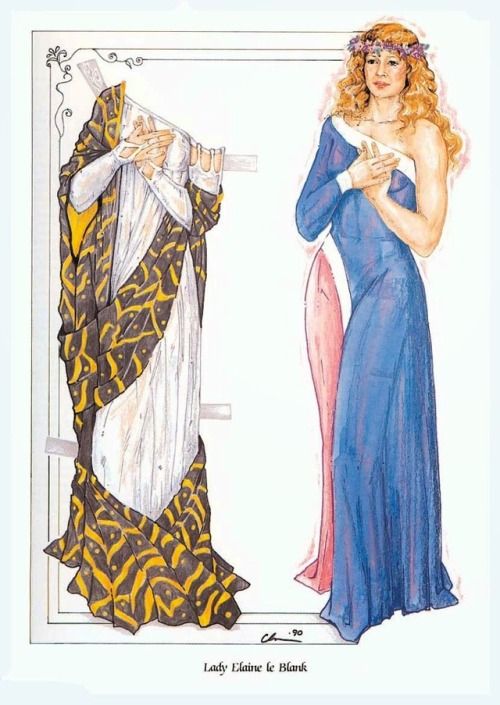 fashioninpaper:Court Ladies from Charlotte Whatley’s paper doll book about Camelot.