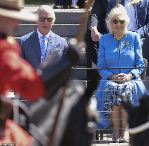 The Prince of Wales and The Duchess of Cornwall attend an event with the Royal Canadian Mounted Poli