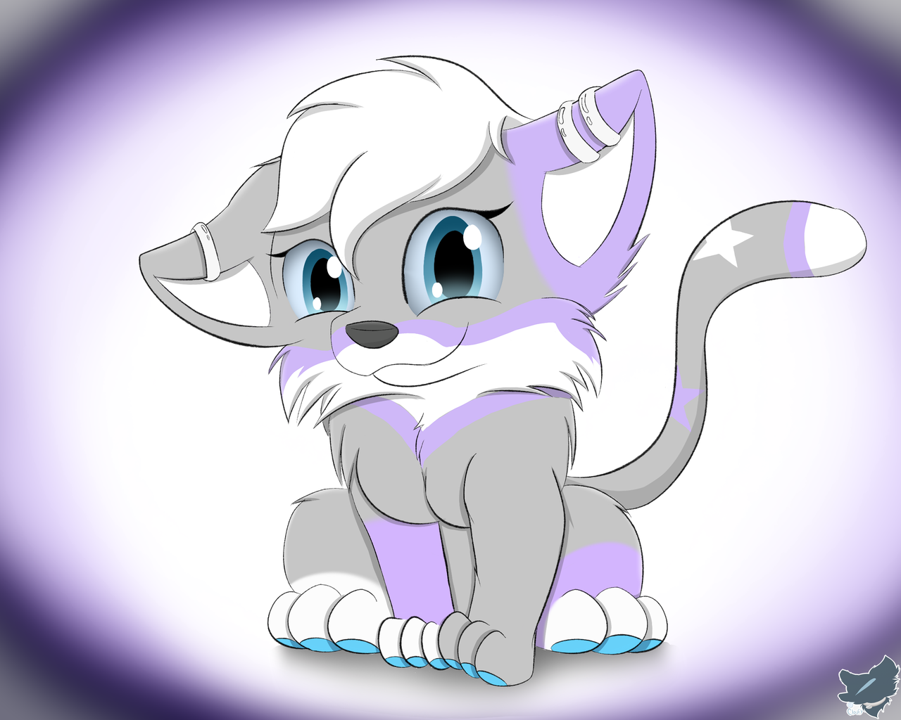 cloufysfw:  Gift for my kitty friend, Silver Nova 💙💜   D’aww, cutie~ :3