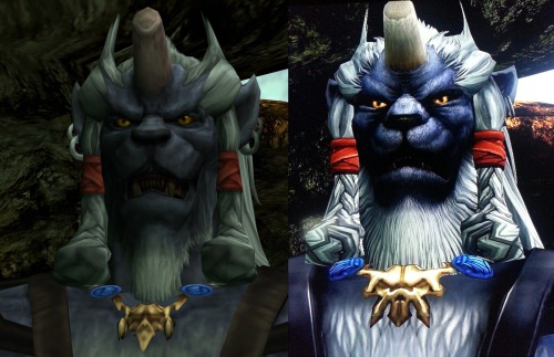 madeinshinoda:  If you ever curious how FFX&X-2 HD Remaster is different from original one, here is a quick comparison on both version of Kimahri.Left side is PS2 version(pretty much in-game captured screenshots) and right side is HD Remaster’s(which