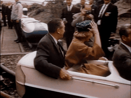 gameraboy:  In 1962 the Shah of Iran and his wife rode the Matterhorn Bobsleds with