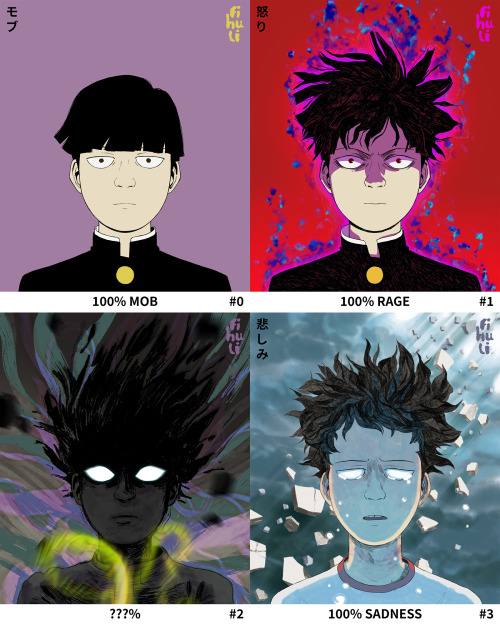 zivazivc: MOB PSYCHO 100 EXPLOSION SERIES A series of portraits of all of the explosions from Mob Ps