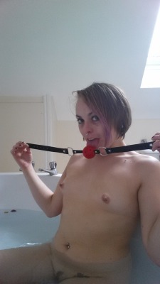 pixie-kinks:  ball gagged bath babe [vol.