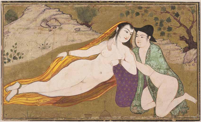 pmikos:  Lovers’ Dalliance From the page: Safavid Period Date: mid-17th Century