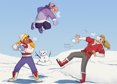 kaereth:    Best Friend Trio taking a day for some snowtime fun :D (also top ten pics taken 3 secs before Adora turns into She-Ra and Wrecks It)