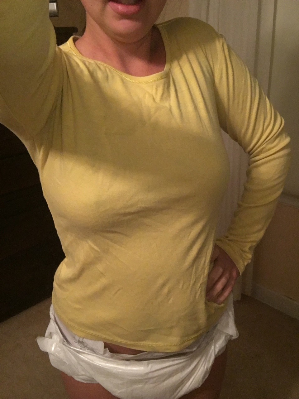 diaperedmilf:  Silly baby! You don’t need a bra. Babies don’t wear those things.
