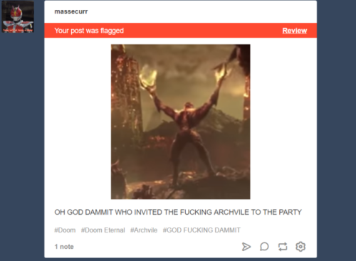 Good to see that Tumblr is taking action against the Archvile hoard 