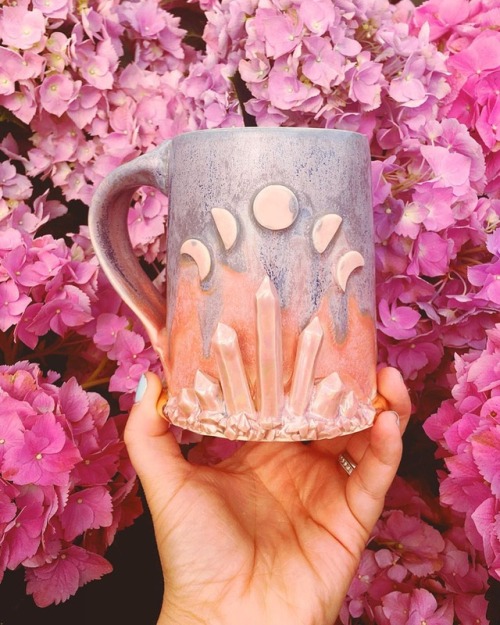 sosuperawesome:Moon and Crystal MugsDirt Works Ceramic on EtsySee our #Etsy or #Mugs tags