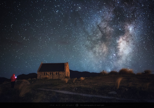 Church of the Good Shepherd and Milky Way Galactic core rising by reddit user markgcomau [x] js