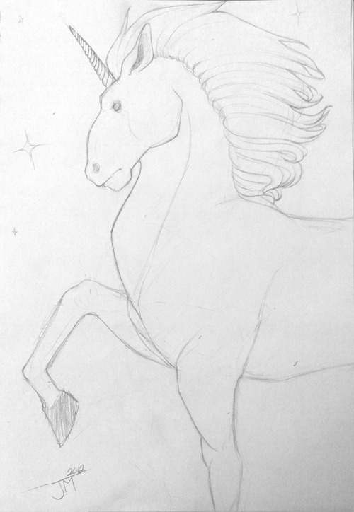 XXX theartofgranmaw:  I drew a unicorn at school photo