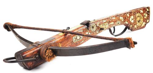 German staghorn inlaid crossbow, 16th-17th centuryfrom Morphy Auctions