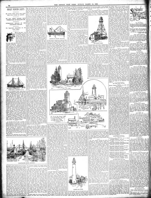 michiganpast: Profile on the Great Lakes Lighthouses by the 3/18/1894 Detroit Free Press#NationalLig