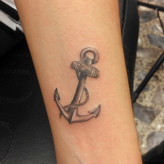 Dynasty Tattoo on Tumblr: Adorable little realistic anchor done by our  newest artist @sageseldin #tattoo #tattoos #anchor #realistic #small #girly  #cute...