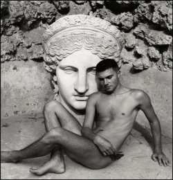 climbing-down-bokor:  Youth and Roman bust, 1949  - photo by Herbert List 