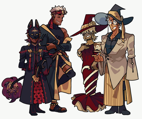 chipchopclipclop:dnd art dump of some friendly npcs enjoying the fancy ball that the players went to