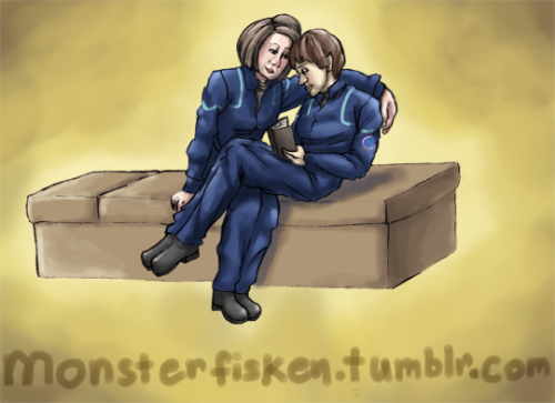 Gift for @thehumanarkle who wanted Cutler giving her favorite book to T’Pol. Part of the @trek-rarep