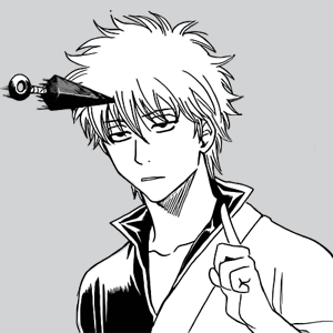 drunk-terminator:  here is a beautiful display about the fine relationship between gintoki’s head and tsukuyo’s kunai. 