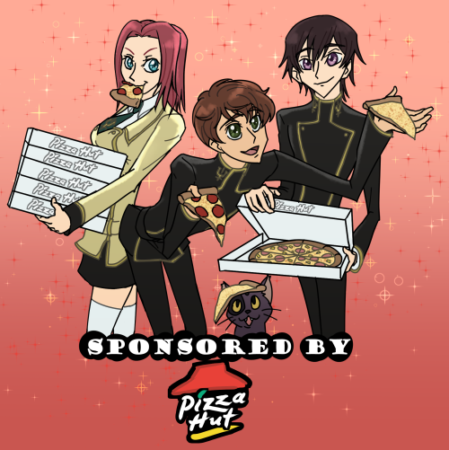 rewatching code geass to relive it all: the drama! the hijinks! the pizza hut sponsorship in S2! ♟&z
