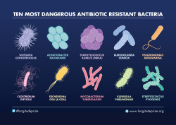 compoundchem:  This year’s Longitude Prize is focused on the growing problem of antibiotic resistant bacteria. They’ve put together a nice image, shown here, which showcases what they term ‘the ten most dangerous antibiotic resistant bacteria’.