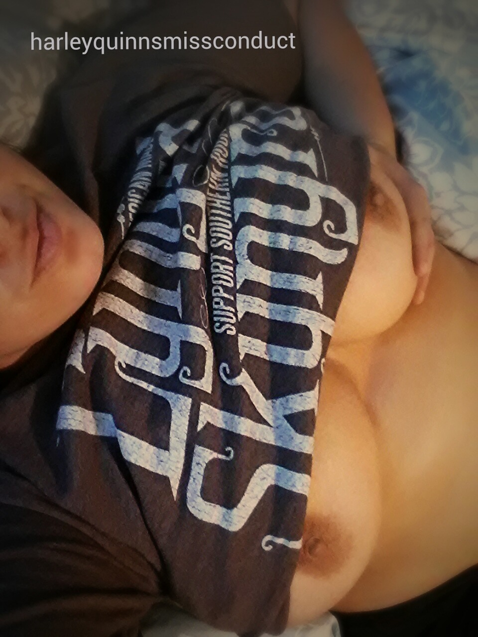harleyquinnsmissconduct:  T-shirt Titty Tuesday! If ya ain’t a Lynyrd Skynyrd fan