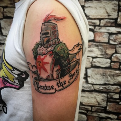 Ink  Destroy Tattoo Studio LLC  Dark souls bonfire by danwatkinstattoos  its summer so get out there and praise that sun videogames gaming  videogametattoo darksouls darksoulstattoo bonfire praisethesun tattoo  inkanddestroy 