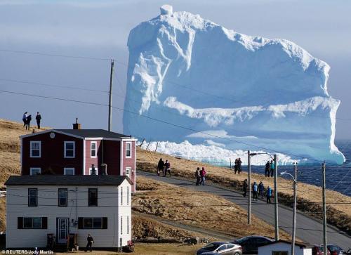 150 foot iceberg passes through Iceberg Alley near Ferryland, Newfoundland, Canada