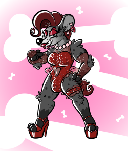 rusheloc: (FA link) Say hell to KARIE INNE, renown hyena drag queen.  Not pictured: her totally willing stage “partner”, Penny Dreadful. After a lifetime of dealing with cruel misandry  from the matriarchy, some male hyenas decide it’s better to