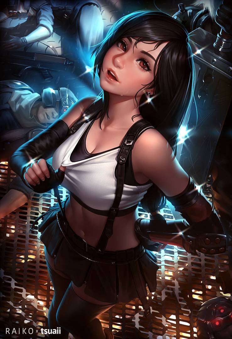 youngjusticer: Details are amazing from front to back. Tifa, by tsuaii and raikoart.