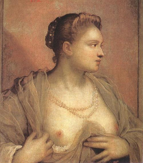 enatemanhattan:Portrait of a Woman Revealing her Breasts. Tintoretto (1518 - 1594)