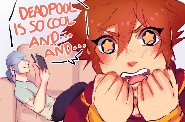 paopuroomies:  Riku: Sora is a big comic fan…Sora: IT’S JUST THAT OMG ALL SUPERHERO