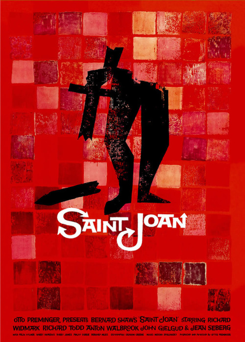 gregorygalloway:Saint Joan was released on 8 May 1957.Starring 20-year-old Jean Seberg in her film d