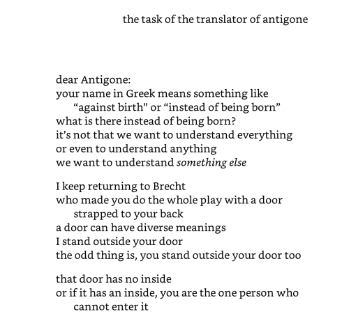 arterialtrees:Anne Carson, Antigonick