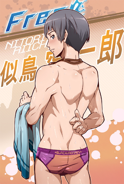 mrsozilmarindaley:  Free speedo boys. Haruka Nanase. Makoto Tachibana. Nagisa Hazuki. Rei Ryugazaki. Rin Matsuoka. Nitori Aiichiro. Seijuro Mikoshiba. Créditos: Mazjojo. 