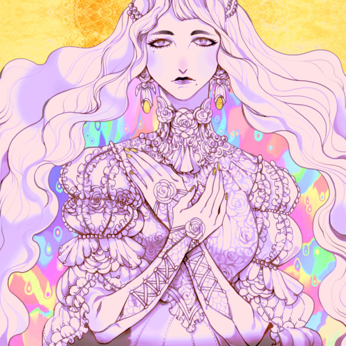 The lady with the melting rainbow hair 