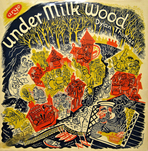 vinyl-artwork:  Dylan Thomas - Under Milk Wood, 1954. Cover by Olga Lehmann.