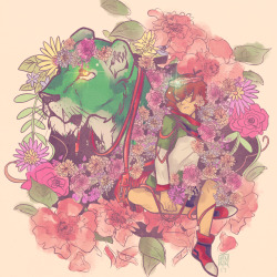 jen-iii: Happy (Early) Birthday @l-sula-l!!!!  You make my days better and ILY so much ;A; Here’s a podger with a shit ton of flowers for that aesthetic~ 