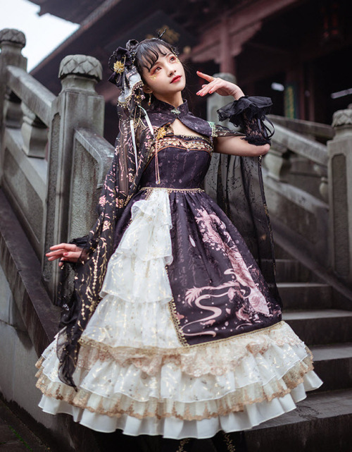 lolita-wardrobe:  NEW Release: Precious Clove 【Nine Sons of the Dragon - The Music Dragon】 #QiLolita Series ◆ Shopping Link >>> https://www.lolitawardrobe.com/c/precious-clove_0408?&Sort=3d