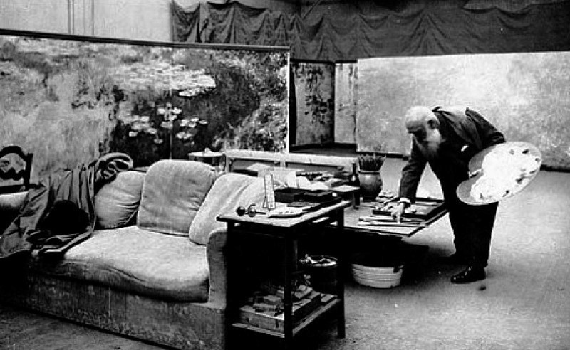 Claude Monet in his studio. Wowowowowow.