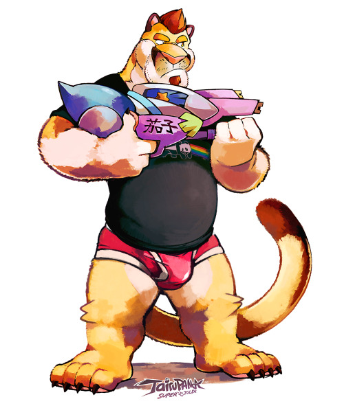 tulerarts:  One last hoorah before the summer comes to an end. Typically cats don’t like the water but this puma sure does… Even if he’s getting his ass handed to him. I tried my best to capture motion and impact with the water balloons, it was
