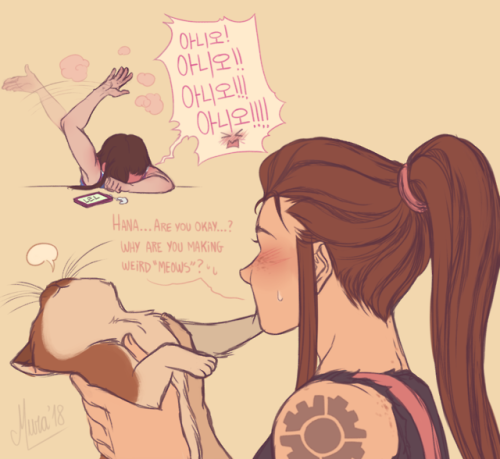 murasaki-yuri: 아니오 (no) sounds like a funny meow imho 😆Brigitte named the cat “Tiramisu” btw kitty X3