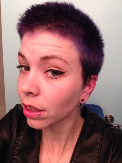 eirwen: My aesthetic is purple punk princess in fake leather